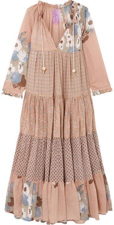 Yvonne S - Hippy Tiered Printed Cotton-voile Maxi Dress - Blush