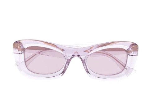 bottega veneta rectangle-frame transparent sunglasses