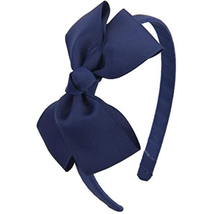 Amazon.com: 7Rainbows Fashion Cute Navy Blue Bow Headband for Girls Toddlers. : Baby