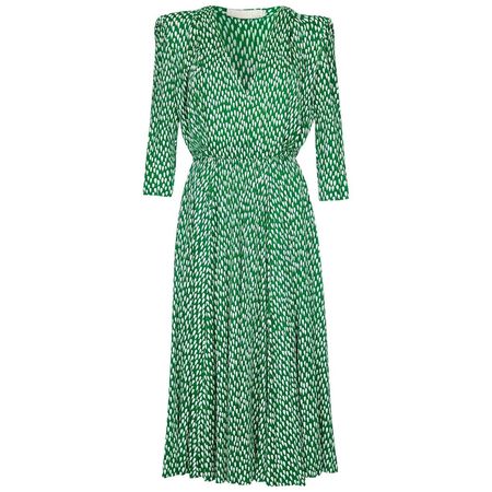 Christian Dior Patron Label Demi Couture 1980s Green Silk Crossover Dress at 1stDibs