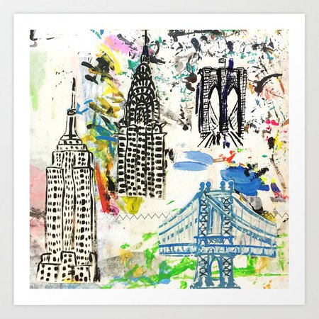 New York City Buildings Art Print by jellychen | Society6