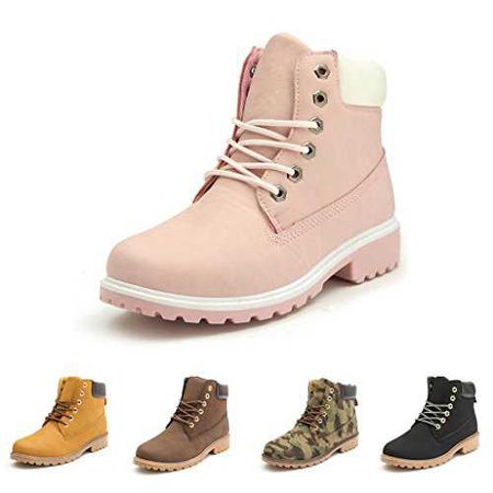 Boots : Find a Shoe Style That's Very You Women Ankle Boots - Juleya Casual Mid Lace Up Boots Winter Snow Boots Outdoor Worker Boots Combat Boots Yellow