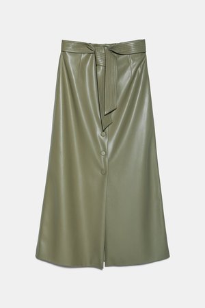 FAUX LEATHER SKIRT | ZARA United States green