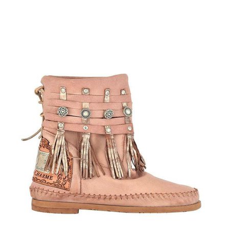 Vintage boots style in dusty rose color, all leather. – Karma of Charme