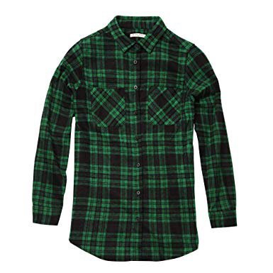 Green Plaid Long Sleeve Shirt