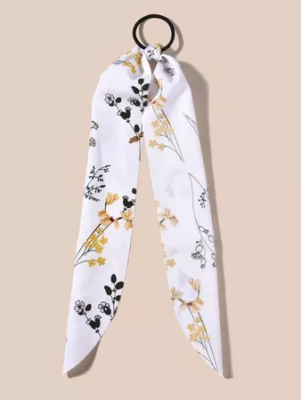 2pcs Flower Pattern Scrunchie Scarf | SHEIN USA