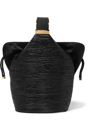 Bienen-Davis | Kit mini satin-trimmed metallic jacquard bucket bag | NET-A-PORTER.COM
