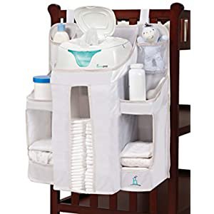 Amazon.com: Hanging Diaper Caddy – Crib Diaper Organizer – Diaper Stacker for Crib, Playard or Wall – Newborn Boy and Girl Diaper Holder for Changing Table - Baby Shower Gifts- Elephant Gray - 17x9x9 inches: Home Improvement