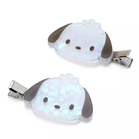 Sanrio Pochacco Hair Clip 2Pcs with Glitter Shine – Twinkle Glory