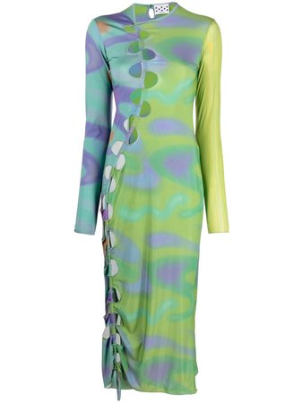 AVAVAV abstract-print cut-out Dress - Farfetch