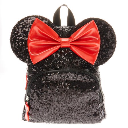 Disney© Minnie Mouse Sequinned Midi Backpack - Black | Claire's