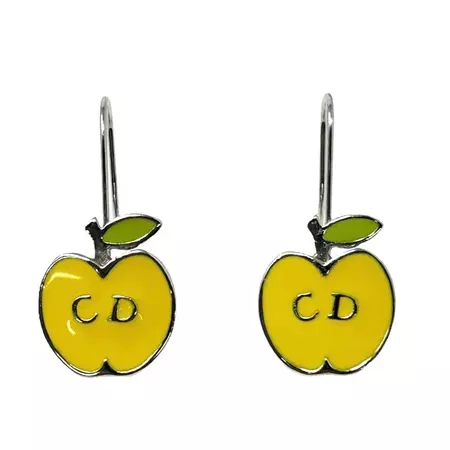 Dior Yellow Apple Logo Earrings – Treasures of NYC