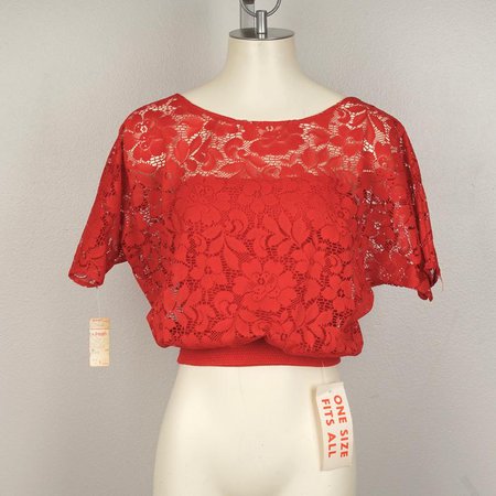 New 70s vintage Frederick's of Hollywood red tube top with | Etsy