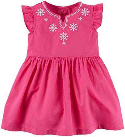 Amazon.com: Carter's Baby Girls' Dress Pink with White Embro: Clothing