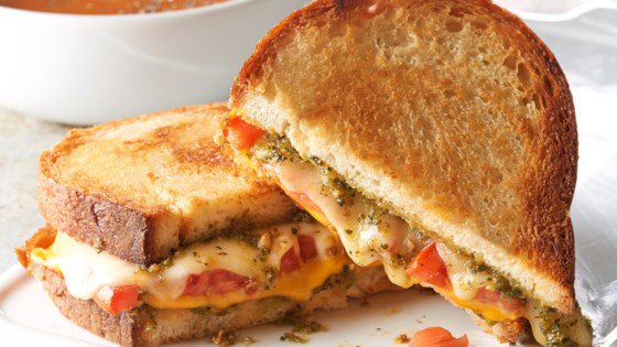 Pesto Grilled Cheese Sandwich Recipe - Allrecipes.com