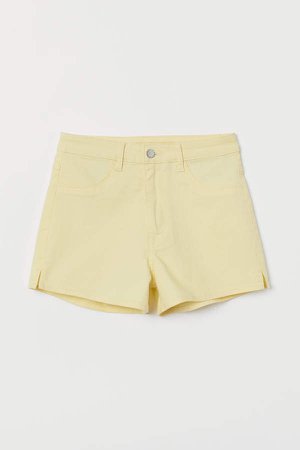 Denim Shorts High Waist - Yellow