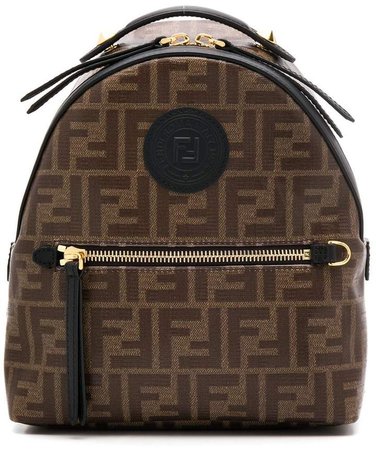 stamp-motif mini backpack