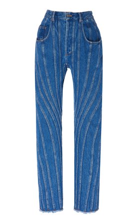 High-Rise Straight-Leg Jeans by MUGLER | Moda Operandi
