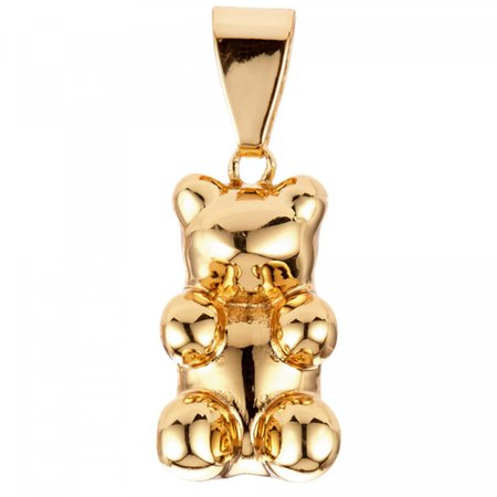 Crystal Haze Jewelry Golden Pave Nostalgia Bear Pendant - BAMBINIFASHION.COM