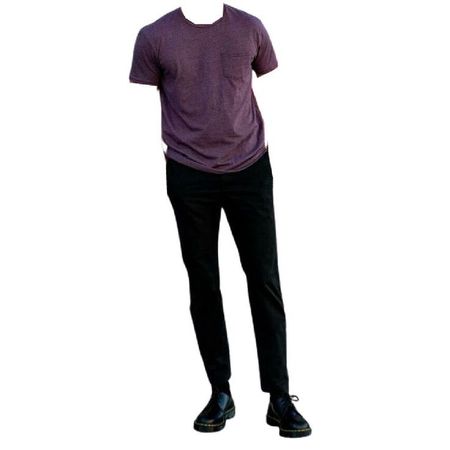 dark purple t shirt black pants shoes full outfit png