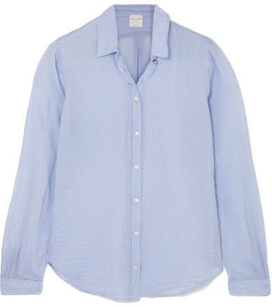 forte_forte - Cotton And Silk-blend Voile Shirt - Light blue