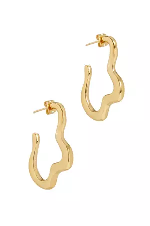 Gold Squiggle Earrings by Missoma for $25 | Rent the Runway
