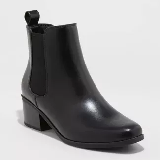 Women's Ellie Chelsea Boots - A New Day™ Black 7 : Target