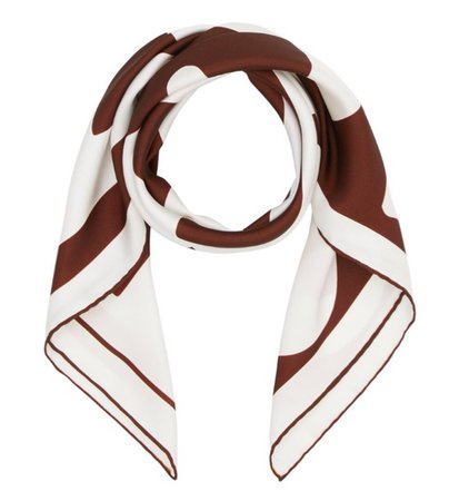 brown and white scarf