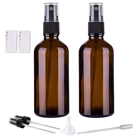 Amazon.com : Amber Glass Spray Bottles for Essential Oils, 4oz Empty Small Fine Mist Spray Bottle 2 Pack : Beauty