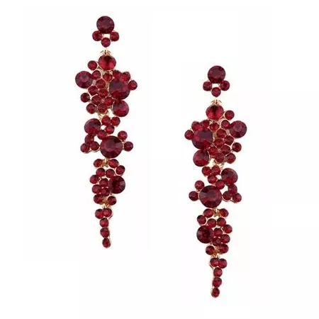 Jewelry Collection Dovima Crystal Drop Earrings, Ruby Red, Women's, Grey Type