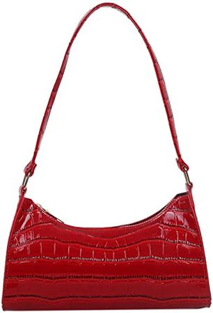 Women New Womens Bag Simple Women Crocodile Single Shoulder Bag Fashion Handbag Purses (Red): Handbags: Amazon.com