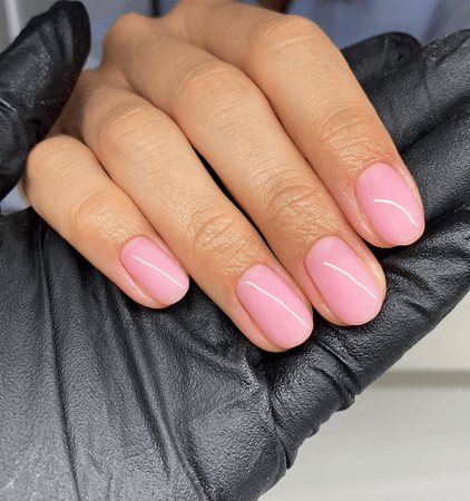 pink powder nails