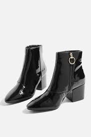 Patent Leather Booties - Topshop