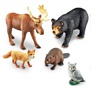 Learning Resources Jumbo Forest Animals I Bear, Moose, Beaver, Owl, and Fox, 5 Pieces, Ages 3+, Figures - Amazon Canada