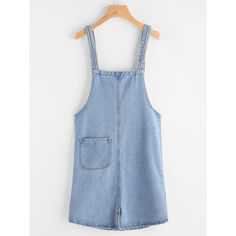 Pinafore Denim Dress With Pockets ❤ liked on Polyvore featuring dresses, pinny dress, denim pinafore dress, pocket dress, pinafore dresses and blue denim dress