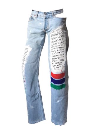 radiohead painted jeans