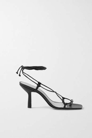 Porte & Paire - Knotted Leather Sandals - Black