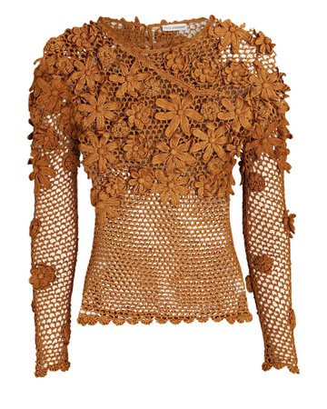 Ulla Johnson Yara Floral Crochet Sweater | INTERMIX®