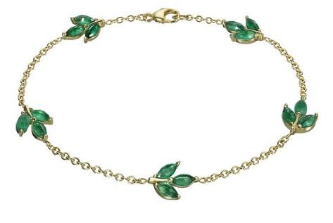 emerald leaf bracelet