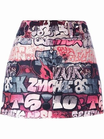 Giamba Graffiti Jaquard Mini Skirt