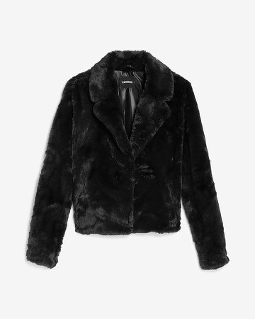 Cozy Notch Collar Faux Fur Jacket