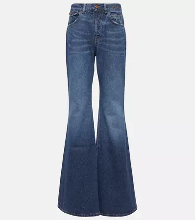 High Rise Flared Jeans in Blue - Chloe | Mytheresa