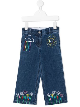 Stella McCartney Kids embroidered-rainbow Jeans - Farfetch
