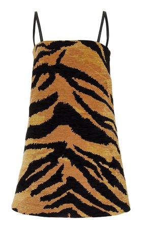 Chenille Tiger-Jacquard Mini Dress By Oscar De La Renta | Moda Operandi