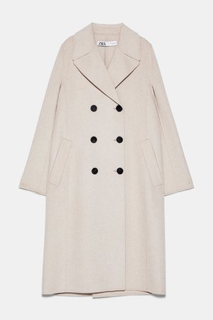 DOUBLE BREASTED BUTTONED COAT - NEW IN-WOMAN | ZARA United States sand