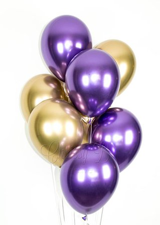 PURPLE and GOLD Balloons Purple and Gold Chrome Balloon | Etsy