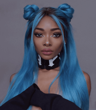 black to blue ombre space buns - Google Search