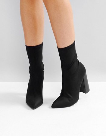 Black High Heeled Sock Boots