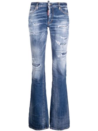 Dsquared2 Distressed Bootcut Jeans - Farfetch