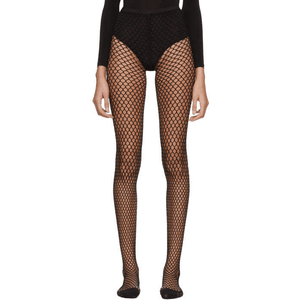 Black Wide Mesh Tights PNG